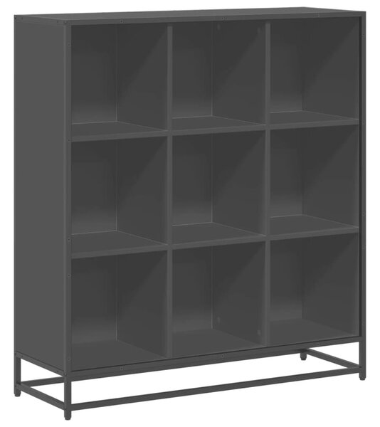VidaXL fekete szerelt fa és fém könyvszekrény 97,5 x 33 x 107,5 cm