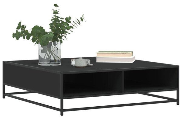 VidaXL fekete szerelt fa és fém dohányzóasztal 100 x 100 x 30 cm