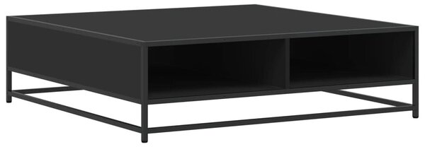 VidaXL fekete szerelt fa és fém dohányzóasztal 100 x 100 x 30 cm