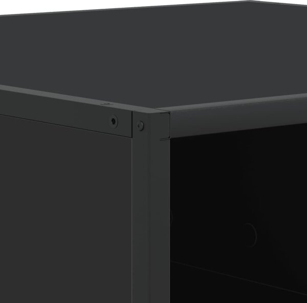 VidaXL fekete szerelt fa és fém dohányzóasztal 100 x 100 x 30 cm