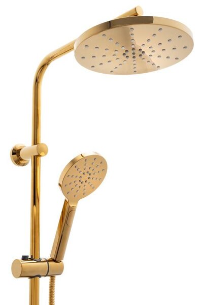 Erga Dubai, zuhanygarnitúra karos csapteleppel és esőfejjel 23 cm, arany fényes, ERG-YKA-BP.DUBAJ23-GLD