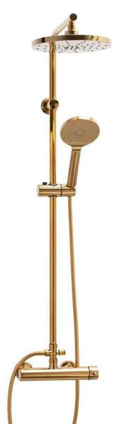 Erga Dubai, zuhanygarnitúra karos csapteleppel és esőfejjel 23 cm, arany fényes, ERG-YKA-BP.DUBAJ23-GLD