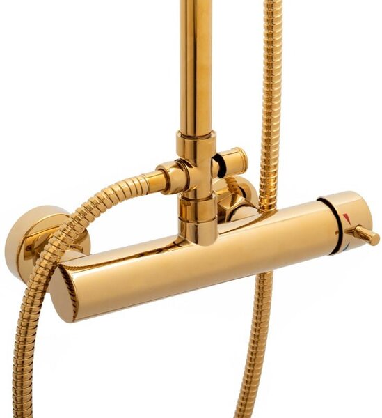 Erga Dubai, zuhanygarnitúra karos csapteleppel és esőfejjel 23 cm, arany fényes, ERG-YKA-BP.DUBAJ23-GLD