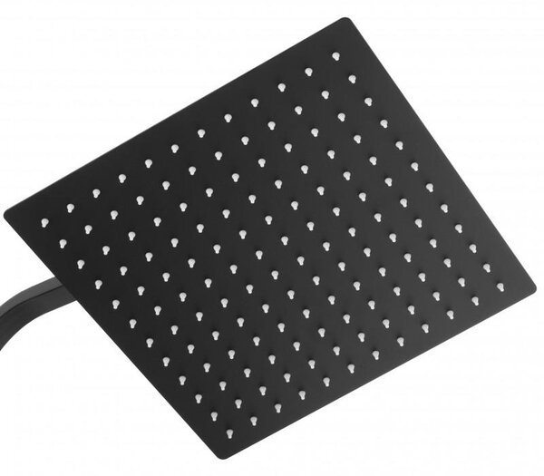 Erga Goba, zuhanygarnitúra termosztatikus csapteleppel és esőfejjel 30x30 cm, fekete matt, ERG-YKA-BP.GOBA-THERM-30-BLK