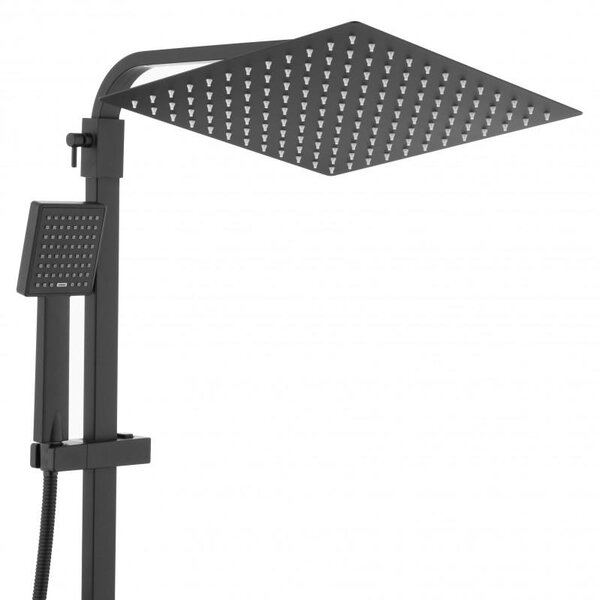 Erga Goba, zuhanygarnitúra termosztatikus csapteleppel és esőfejjel 30x30 cm, fekete matt, ERG-YKA-BP.GOBA-THERM-30-BLK
