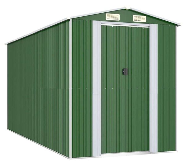 Acél Kerti Fészer - Zöld - 192x440x223 cm