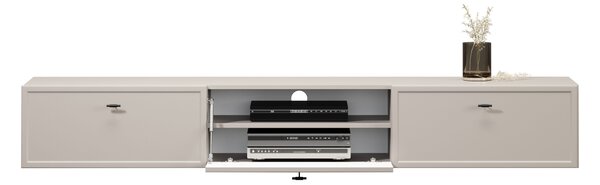 Lorini fali TV szekrény 200 cm fiókos - kasmír / fekete T-bar fogantyú