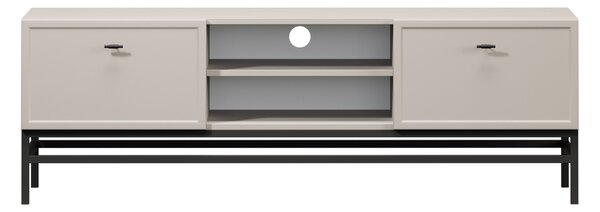 Lorini TV-szekrény 150 cm fiókokkal - kasmír / fekete T-bar fogantyúk / fekete váz