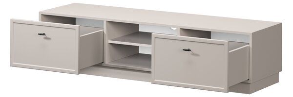 Lorini TV-szekrény 150 cm fiókokkal - kasmír / fekete T-bar fogantyúk
