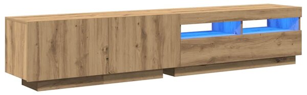 VidaXL kézműves tölgy szerelt fa TV-szekrény LED-ekkel 200x35x40 cm