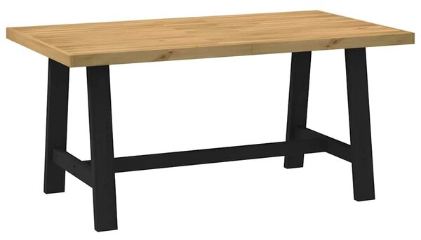 VidaXL Étkezőasztal NOAIN A alakú lábak 160x90x75 cm tömör fa fenyőfa