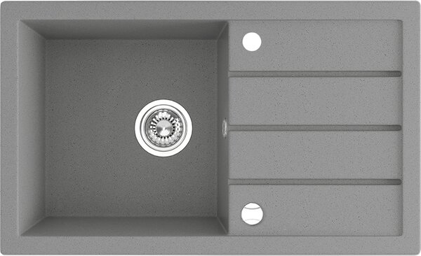 Laveo Trzynastka, 1 kamrás gránit mosogató 790x480x185 mm, szürke, LAV-SBP_511T