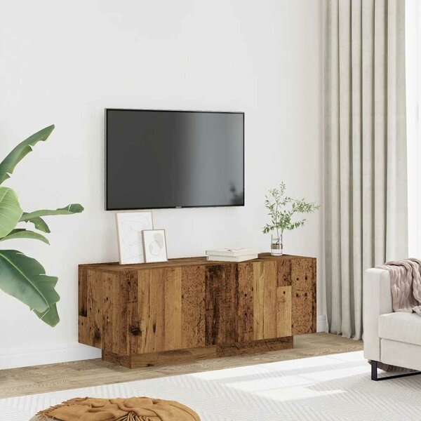 VidaXL antik fa színű szerelt fa TV-szekrény LED-ekkel 100x35x40 cm