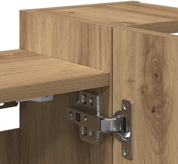 VidaXL Fürdőszobai tükörszekrény Artisan Oak 80x20,5x64 cm Gépelt fa