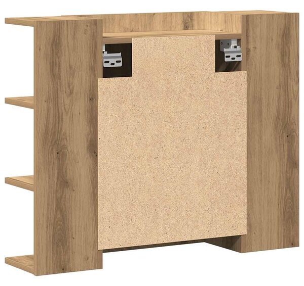 VidaXL Fürdőszobai tükörszekrény Artisan Oak 80x20,5x64 cm Gépelt fa