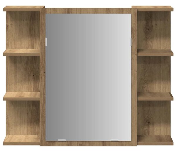 VidaXL Fürdőszobai tükörszekrény Artisan Oak 80x20,5x64 cm Gépelt fa