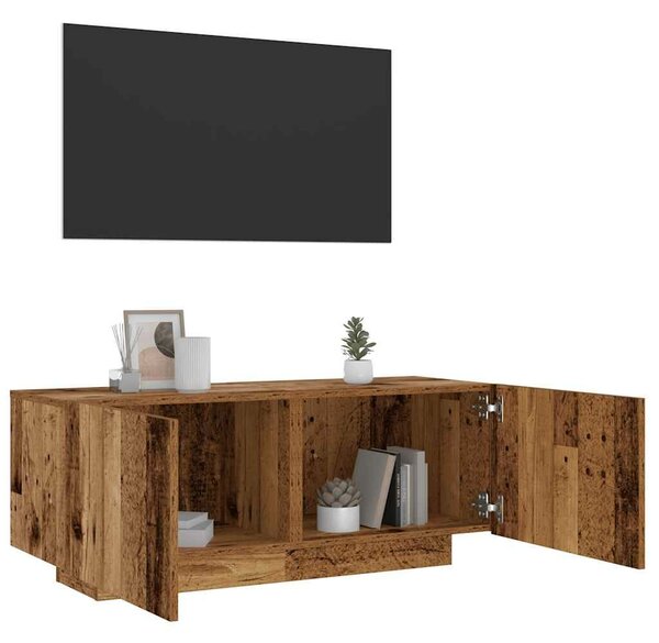VidaXL antik fa színű szerelt fa TV-szekrény LED-ekkel 100x35x40 cm