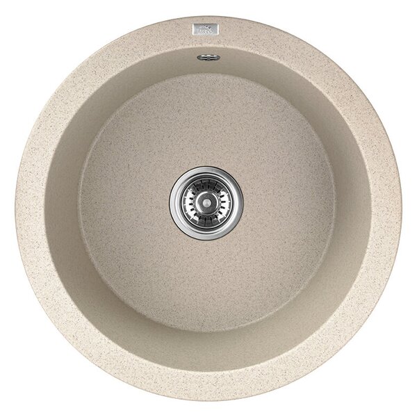 Laveo Dafne, 1 kamrás gránit mosogató 510x510x205 mm, bézs, LAV-SBD_488Y