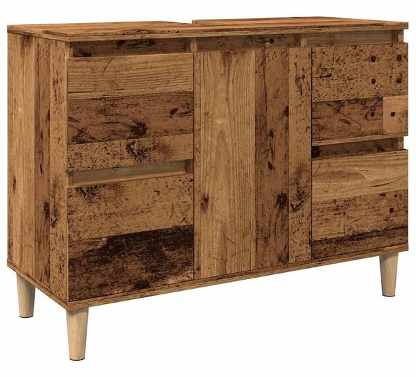 VidaXL antik fa színű szerelt fa mosdószekrény 80 x 33 x 60 cm
