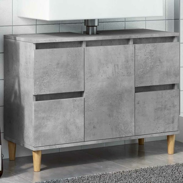 VidaXL betonszürke szerelt fa mosdószekrény 80 x 33 x 60 cm