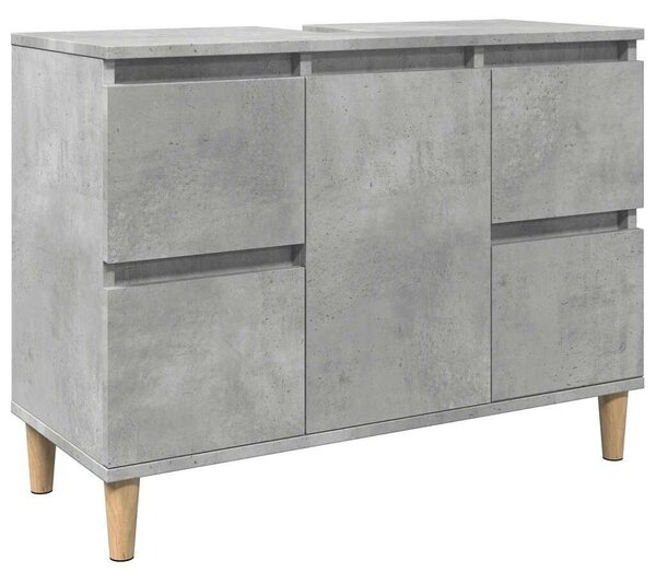VidaXL betonszürke szerelt fa mosdószekrény 80 x 33 x 60 cm