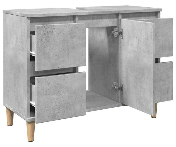 VidaXL betonszürke szerelt fa mosdószekrény 80 x 33 x 60 cm