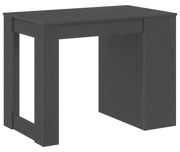 VidaXL íróasztal fiókkal polccal fekete tölgy 102x62x77,5cm gépelt fa