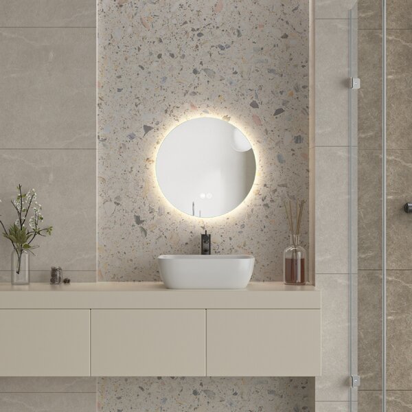 Erga Sofia, kerek LED tükör 50cm páramentes fűtőbetéttel, ERG-V01-207-5050