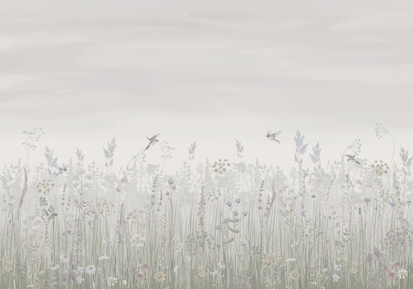 Fotótapéta Virágok és madarak mezeje, Modern fotótapéta, Modern fotótapéta, w02192 - Muralas.hu