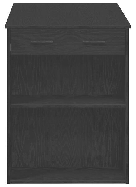 VidaXL íróasztal fiókkal polccal fekete tölgy 102x62x77,5cm gépelt fa
