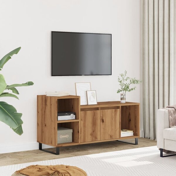 VidaXL kézműves tölgy színű szerelt fa TV-szekrény 100x35x55 cm