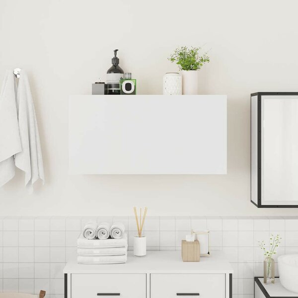 VidaXL fehér szerelt fa fali fürdőszobaszekrény 80x25x40 cm