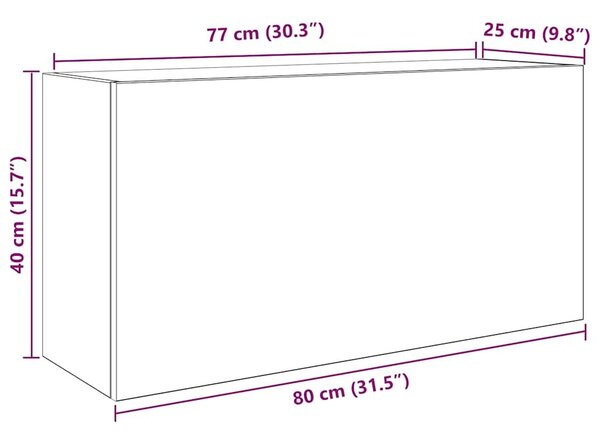 VidaXL fehér szerelt fa fali fürdőszobaszekrény 80x25x40 cm
