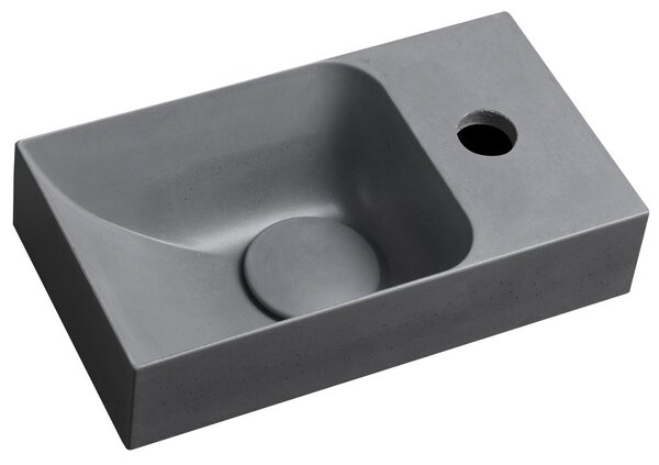 Sapho Sapho, PICCOLINO beton mosogató 30,8x17cm, csaptelep jobbos, szürke, PK30517