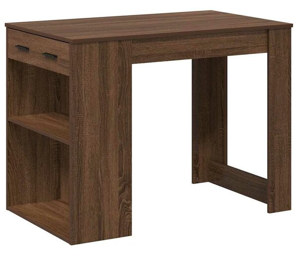 VidaXL íróasztal fiókkal polccal barna tölgy 102x62x77,5 cm gépelt fa
