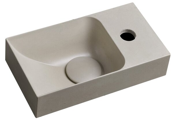 Sapho Sapho, PICCOLINO beton mosogató 30,8x17cm, csaptelep jobb, homok, PK30514