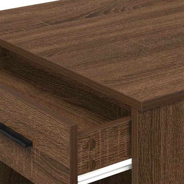 VidaXL íróasztal fiókkal polccal barna tölgy 102x62x77,5 cm gépelt fa