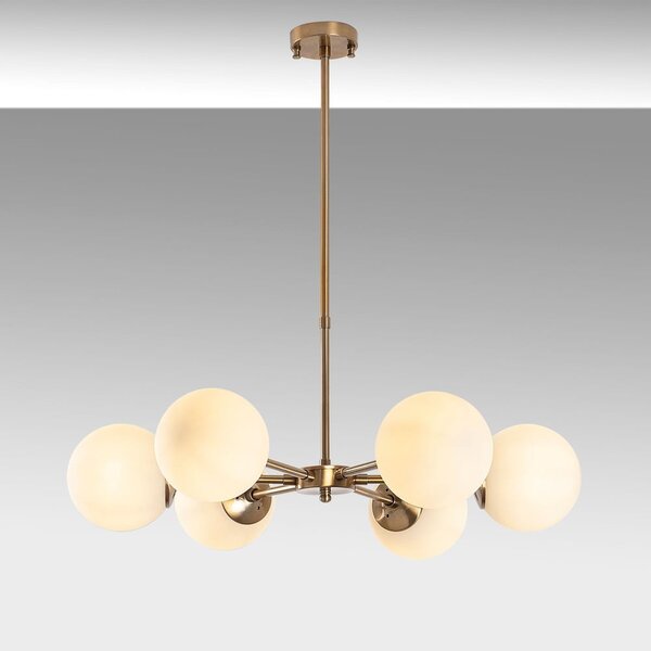 Fehér-sárgaréz színű függőlámpa üveg búrával ø 73 cm Akkas – Opviq lights
