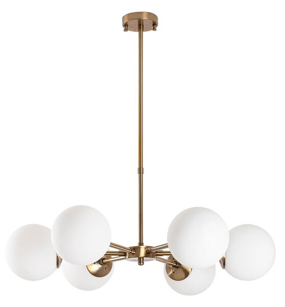 Fehér-sárgaréz színű függőlámpa üveg búrával ø 73 cm Akkas – Opviq lights