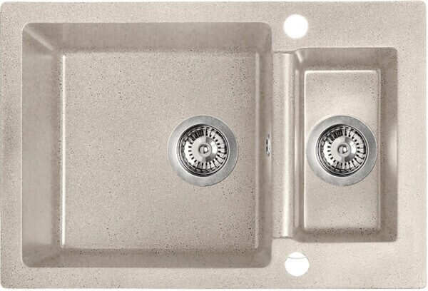 Laveo Celia, 1,5 kamrás gránit mosogató 650x440x195 mm, bézs, LAV-SBC_430T