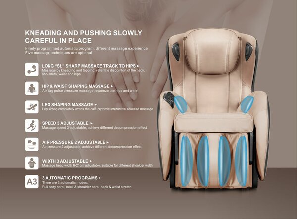 Bionwell Brisbane masszázsfotel (iRest SL-A158) - világosbarna