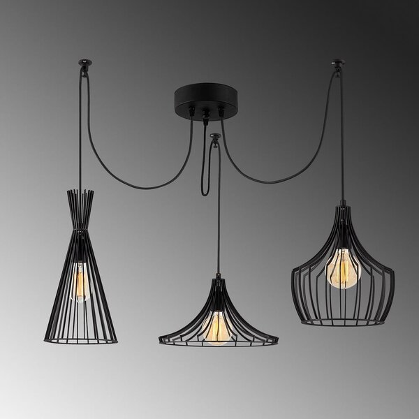 Fekete függőlámpa fém búrával Mezopotamya – Opviq lights