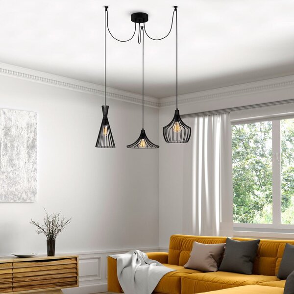 Fekete függőlámpa fém búrával Mezopotamya – Opviq lights