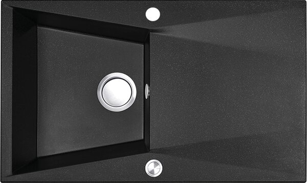 Laveo Grenada, 1 kamrás gránit mosogató 780x480x204 mm, fekete, LAV-SBG_711T
