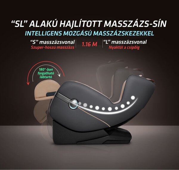 Bionwell Brisbane masszázsfotel (iRest SL-A158) - világosbarna