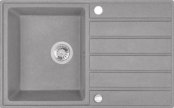 Laveo Margarita, 1 kamrás gránit mosogató 790x490x230 mm, szürke, LAV-SBM_511T