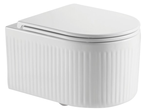 Invena Glamour, falra szerelhető WC csésze Swirlflush 495x365x363 mm + wc ülőke lassan záródó, fehér, INV-CE-92-001-L