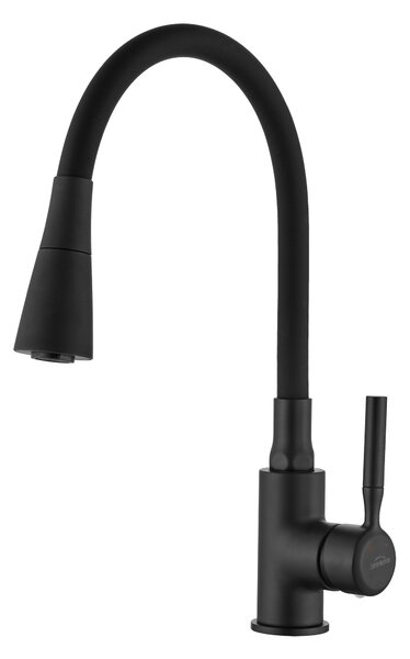 Invena Hula, magas mosogató csaptelep 2 funkciós, fekete, INV-BZ-85-P04-L