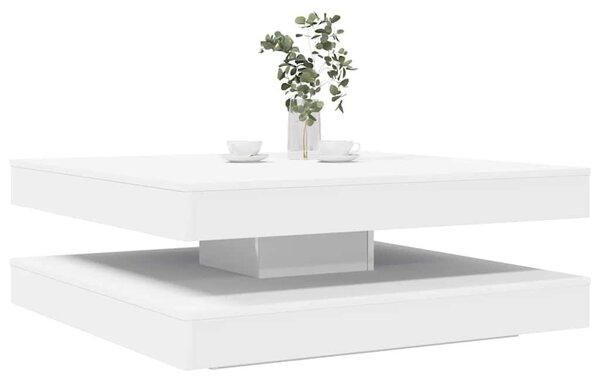 VidaXL fehér dohányzóasztal 360 fokban forgatható 90x90x34,5 cm