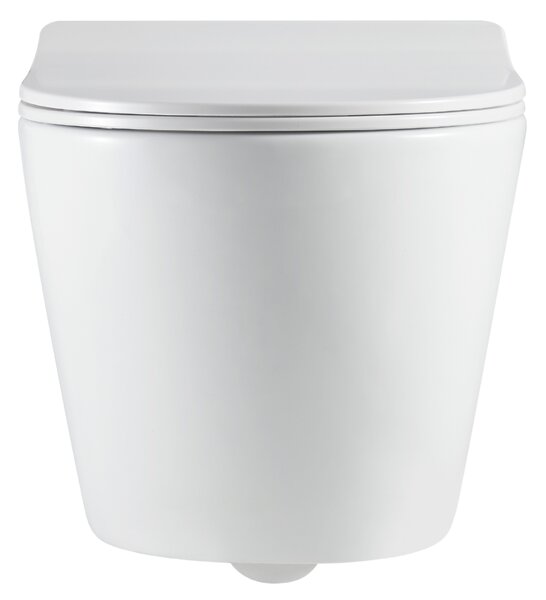 Erga Lily+, fali WC-csésze 490x370x365mm, Tornado 2 perem nélküli + lágyan záródó WC-ülőke, fehér, ERG-V03-LILY-TO2-WH